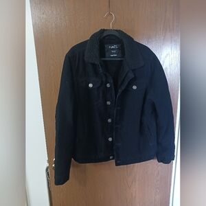 Rue 21 Medium Black Corderoy Coat